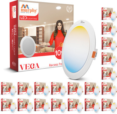 MURPHY LED 10W VEGA 3IN 1 Color changing Round Panel (CW/NW/WW, pack of 20) Recessed Ceiling Light Ceiling Lamp(Multicolor)