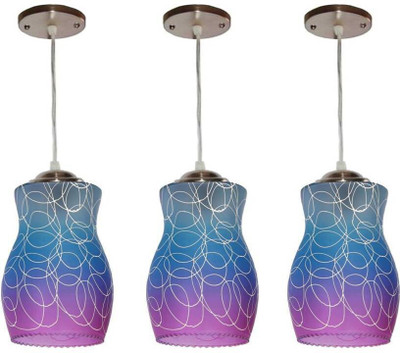 VAGalleryKing Three Glass Hanging Light Flush Mount Ceiling Light Pendant Lamp Ceiling Lamp(Blue)