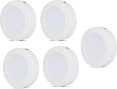 Nightstar 6w White Round Surface Down Light Pack of 5 Recessed Ceiling Light Ceiling Lamp(White)