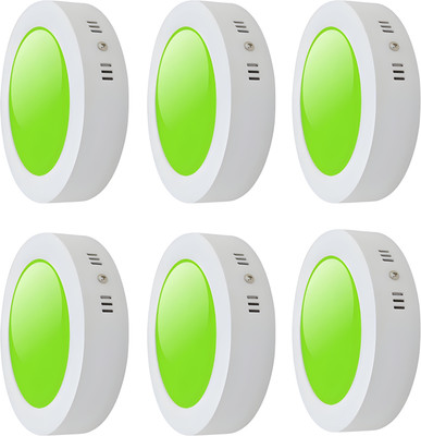 MVL 9W CBL Round Surface led Panel Down Light Green Pack of 6 Ceiling Light Ceiling Lamp(White)