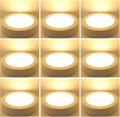 MVL MVL LED 6W CBL Round Surface Down Light, Pack of 9, Warm White Ceiling Light Ceiling Lamp(Yellow)