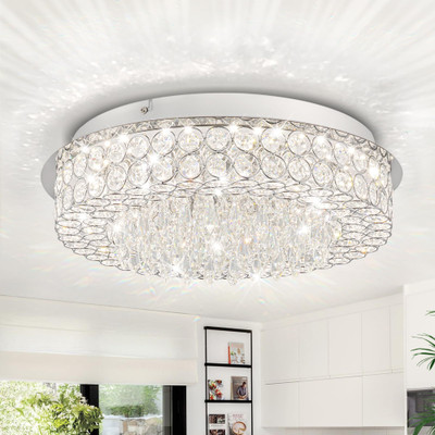 Kabhaveneshu Craft Modern Design Crystal Jhoomar Ceiling Light Chandelier for Living Room Chandelier Ceiling Lamp(Steel)