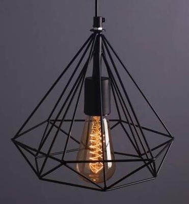 GENREE GEM-DIAMOND HANGING Pendant Light/Hanging Light/Ceiling Light for Restaurant, Bedroom, Living Room and Home Decor Pendant Lamp Ceiling Lamp(Black)