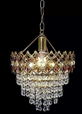 ORAB Crystal Gold polish metal 250mm chandelier hanging ceiling pendant jhoomer Chandelier Ceiling Lamp(Gold)