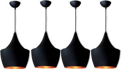 KrefihR Pack of 4 Metal Black Dolak Ceiling Lamp Light Round Pendants Ceiling Lamp(Black)