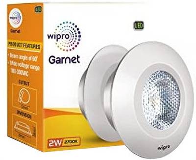 Wipro Garnet 2W LED Spotlight, Pack of 3 Recessed Ceiling Lamp