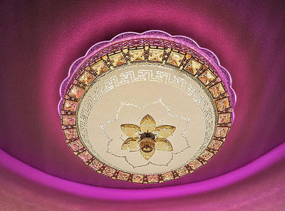 ORAB Crystal Ceiling Round Light and Modern LED Chandelier light 12 inch Chandelier Ceiling Lamp(Multicolor)