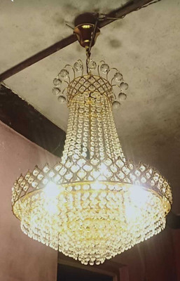 Adwait Chandelier Ceiling Lamp(Gold, Clear)