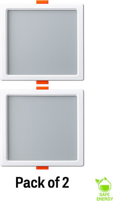 ALTRALIGHTS 22w Square (set of 2) Polycarbonate Pannel 3in1 (Warm White)(Cool White) Recessed Ceiling Lamp(White)