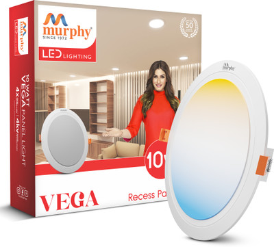 MURPHY LED 10W VEGA 3IN 1 Color changing Round Panel (CW/NW/WW, pack of 1) Recessed Ceiling Light Ceiling Lamp(Multicolor)