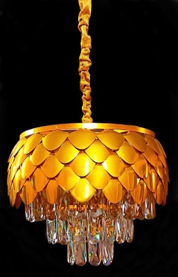 ayriv Crystal Gold Polish Metal 400mm Chandelier Hanging Ceiling Pendant Jhoomer Chandelier Ceiling Lamp(Gold)