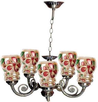 VAGalleryKing Decorative Color Full Glass New Design Jhumar Flush Mount Chandelier Ceiling Light Chandelier Ceiling Lamp(Multicolor)