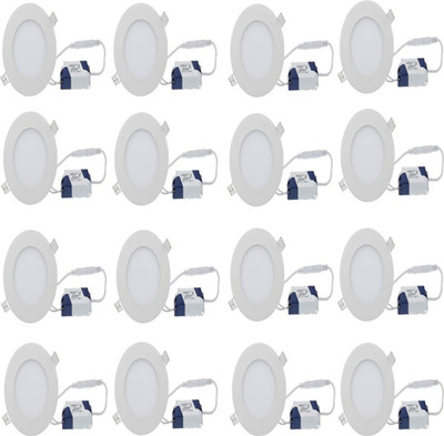 GALAXY 6 watt Round Slim panel Warm White (Yellowish) light False ceiling light pack of 16 Recessed Ceiling Light Ceiling Lamp(Yellow)