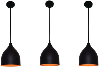 Fab Interia Black Design Hanging Pendant Ceiling Light Traditional Home,Dining Room,Bedroom,Living Room,Office Décor(Bulb not included) Pendant Lamp Ceiling Lamp(Black)