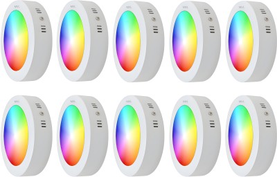 MVL 9W 7in1 Multicolour Surface Led (Red/Pink/Blue/Yellow/Violet/Green/White)Pack-10 Recessed Ceiling Lamp(Multicolor)