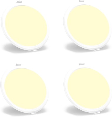 NEW INDIA LIGHTING 8 WATT LED ROUND PANEL LIGHT||DOWN LIGHT||CONCEAL LIGHT (warm WHITE)PACK OF 4 Recessed Ceiling Lamp(Yellow)