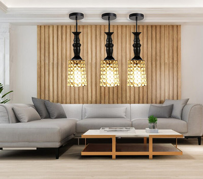 GENREE GEN- 71 ROUND CRYSTAL H/L, PACK OF 3 Pendant Lamp Ceiling Lamp(Multicolor)
