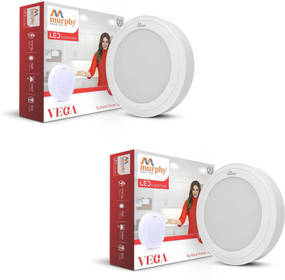 MURPHY 15W Vega LED Panel Light Round Surface - (Cool White, Pack of 2) Recessed Ceiling Light Ceiling Lamp(Yellow)