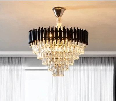 KAYUV Chandelier crystal Modern 500mm black gold ceiling light Chandelier Ceiling Lamp(Gold, Black)