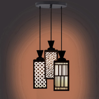 AFAST 3 Light Wooden Pendant Ceiling Hanging Lamp Pendant Lamp Ceiling Lamp(Black)