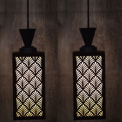shyam enterprises UNNATI Handcrafted Wooden Hanging Lamp with Timeless Design for Ambient Lighting Ceiling Light Ceiling Lamp(Brown)