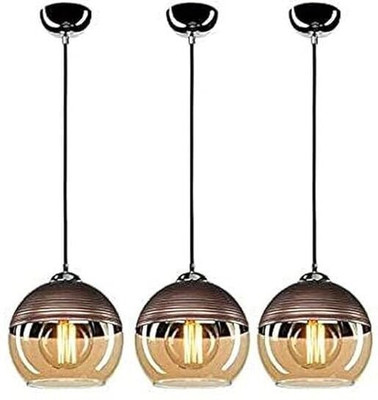 Svah Modern Glass Hanging Luster Light Pendants Ceiling Lamp( pack of 3)_C4 Pendant Lamp Ceiling Lamp(Gold)
