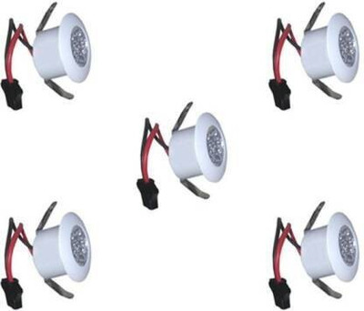 cut rate creation 1 watt LED COB/Spot/Button Light warm white (Yellow) pack of 5 Chandelier Ceiling Lamp(Yellow)