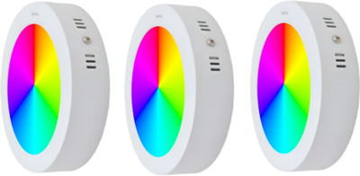 MNLight 9 Watts Round Surface 7 in 1 Multi color Down Light, Pack of 3 Recessed Ceiling Light Ceiling Lamp(Multicolor)
