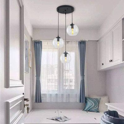 jency Innovate Chandelier Ceiling Lamp(Black, Clear)