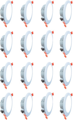MVL MVL Maxa 10-Watts Round Led Panel Conceal Down Light White Pack of 16 Ceiling Light Ceiling Lamp(White)