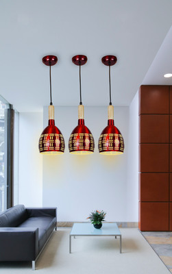 GAUVIK GAU- H/L 1201 MEHROON ( PACK OF 3 ) Pendant Lamp Ceiling Lamp(Maroon)