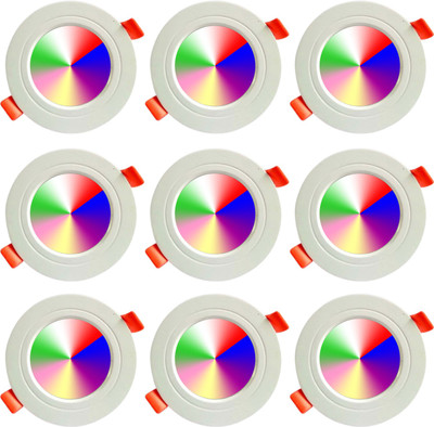 NREM GLOW 9 in One Concealed light (Pack of 9) Recessed Ceiling Light Ceiling Lamp(Multicolor)