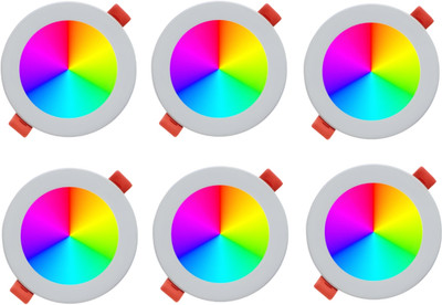 MNLight 9 watt down Light 3-1 Mini Indora Light pack of 6 ( multi color) Ceiling Light Ceiling Lamp(Multicolor)