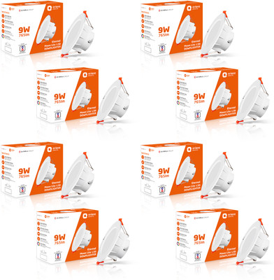 Orient Electric Eternal Moonlite 9W Downlighter - Cool White, Pack of 8 Downlighter Ceiling Light Ceiling Lamp(White)