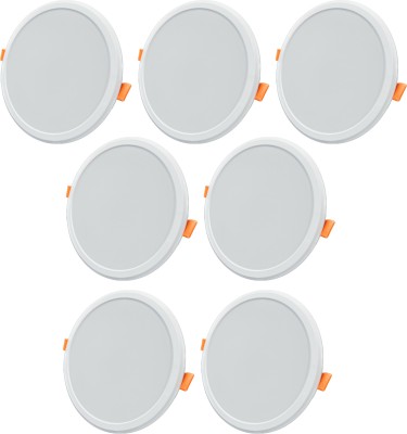 ASTER LITE 15W Round 3-in-1 Color Changing LED Panel Light/Ceiling Light (Pack of 7) Recessed Ceiling Lamp(White)