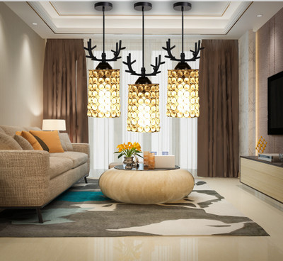 GENREE GEN- DEER ROUND CRYSTAL H/L, PACK OF 3 Pendant Lamp Ceiling Lamp(Clear)