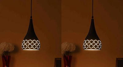 Areezo Black Hanging Light for Bedroom Living Room Bulb Not Incl. (pack of 2) Pendant Lamp Ceiling Lamp(Black)