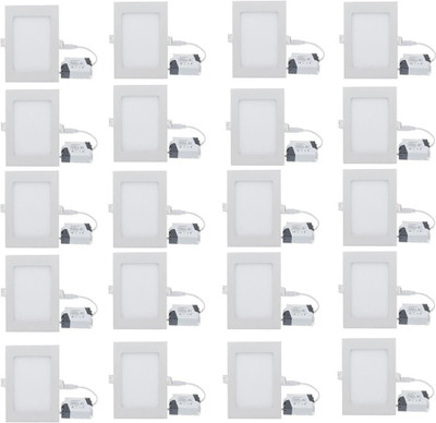 GALAXY 12 watt LED Square Slim Panel Light False Ceiling POP DownLight Indoor Light pack of 20 Recessed Ceiling Light Ceiling Lamp(White)