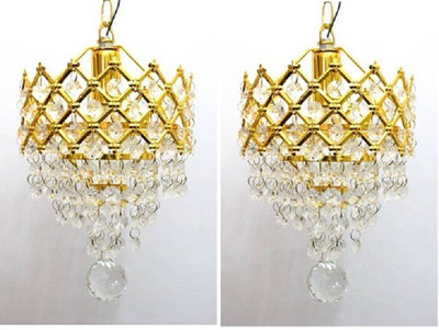 VAGalleryKing Home & Hall Decorative Crystal Jumar Pendant Lamp Ceiling Lamp(Gold, Clear)
