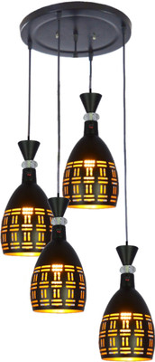 Prop It Up CLUSTER METAL CRAFTED LAZER CUTTING BLK PENDANT HANGING CEILING CHANDELIER LIGHT Pendants Ceiling Lamp(Black)
