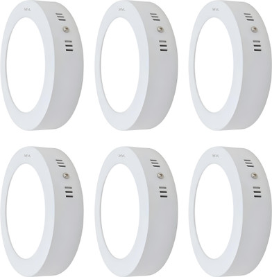 MVL 9W CBL Round Surface Led Down Light White Pack of 6 Ceiling Light Ceiling Lamp(White)