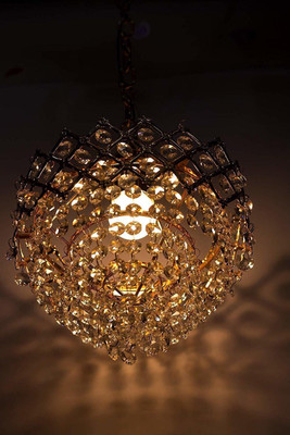 Classical Modern Crystal 160mm metal Chandelier jhumar for home Chandelier Ceiling Lamp(Gold)
