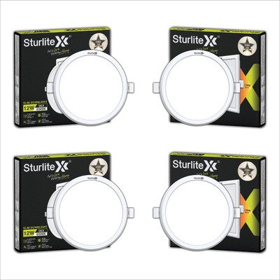 Sturlite Dex 12W Round LED Downlight - (Pack of 4) Ceiling Light Ceiling Lamp(White)