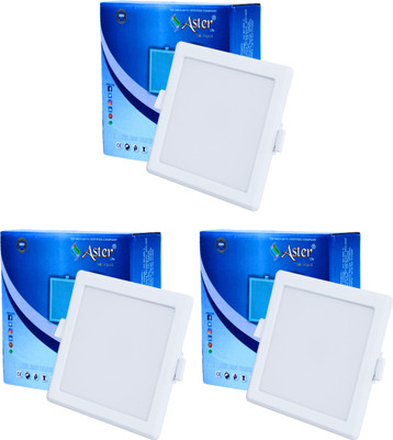 ASTER LITE 8W Square 3-in-1 Color Changing LED Panel Light/Ceiling Light (Pack of 3) Recessed Ceiling Lamp(White)
