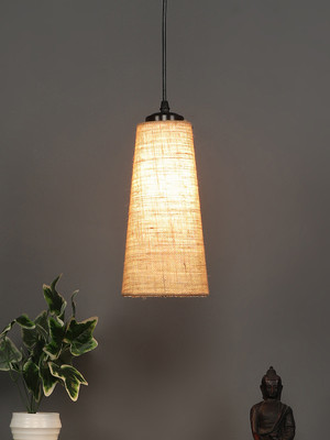 Devansh Beige Conical Jute Hanging Lamp For Home, Office And Living Area Pendant Lamp Ceiling Lamp(Beige)