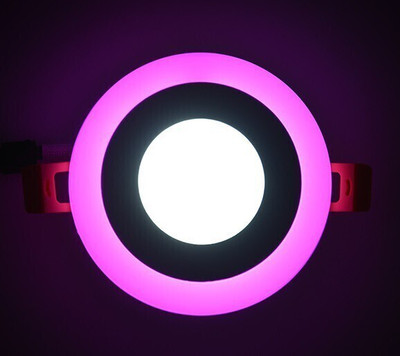 Hybrix LED Ceiling Panel Light 6 Watt (3+3) POP Down Light, Surface Mounted Spotlight, Dual Color 3D Effect Pink & White Combination, Ceiling Lamp (SINGLE UNIT) Recessed Ceiling Light Ceiling Lamp(White)