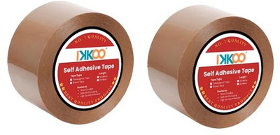 Ikkoo Self Adhesive Brown Tape 2 inch 50 Meter for office & Home use Single Sided Handheld Packing Tape Packaging Tape (Manual)(Set of 2, Brown)