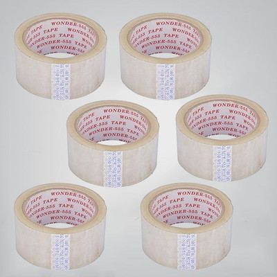 Belloxi Single sided Cello Tape handheld, machine CelloTape (Manual)(Set of 6, transparent, Brown)