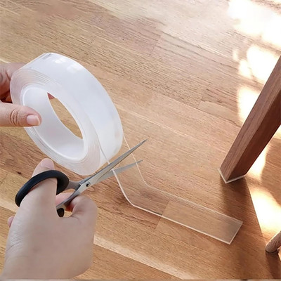 Induxin Tape Washable, Reusable, No Residue, for Home & Office NA IVY Double Grip Nano Tape | Multipurpose Super Sticky Gel Grip Mounting Tape (Manual)(Set of 1, Transparent)