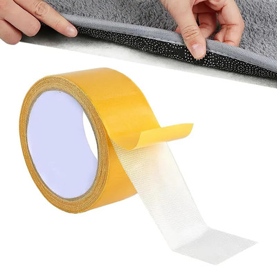 MEBISO Carpet Tape Double Sided Carpet Tape Waterproof (Manual)(Set of 1, White)